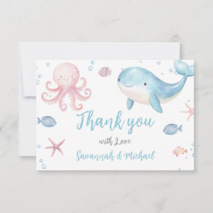 Carte De Remerciements Baby Shower Sous les Mers