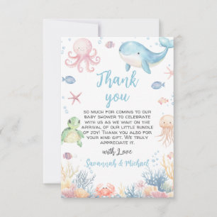 Carte De Remerciements Baby Shower Sous les Mers