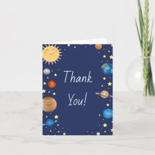 Carte De Remerciements Baby shower spatial Galaxy Étoiles Universelles