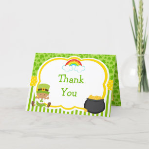 Carte De Remerciements Baby shower st patrick afro-américain pour filles