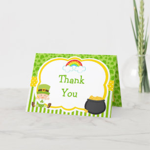 Carte De Remerciements Baby shower st patrick garçon