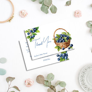 Carte De Remerciements Baby shower sucré aux bleuets