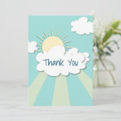 Carte De Remerciements Baby shower Sunshine Cute Simple (Debout devant)