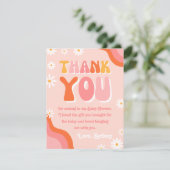 Carte de remerciements Baby shower super | Douche (Debout devant)