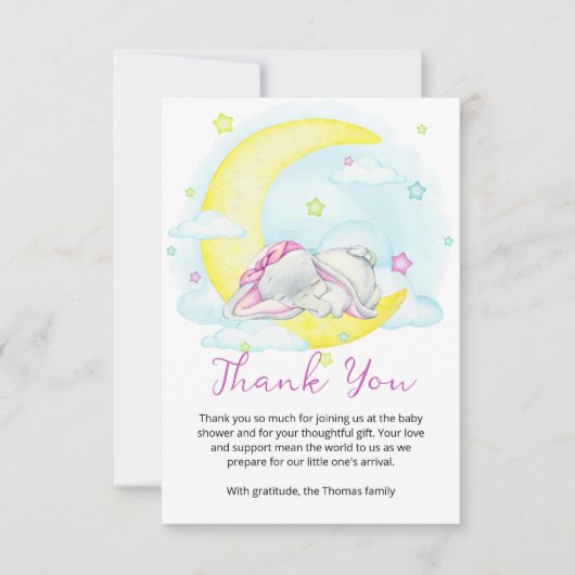 Carte De Remerciements Baby shower Sweet Dreams (Devant)