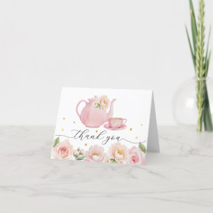 Carte de remerciements Baby shower Tea Party
