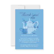 Baby shower Tea Party Cute Minimaliste Chic Bleu