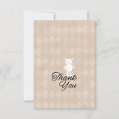 Carte De Remerciements Baby shower Teddy Bear | Jacquard Tan (Devant)