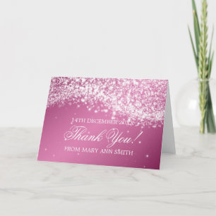 Carte De Remerciements Baby shower Thank you Sparkling Wave Pink