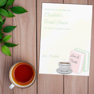 Carte De Remerciements Baby Shower Thé & Livres