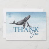 Carte De Remerciements Baby Shower Thème Baleine sous l'Océan (Devant)