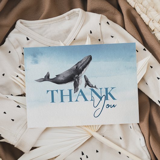 Carte De Remerciements Baby Shower Thème Baleine sous l'Océan