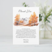 Carte De Remerciements Baby Shower Thème Forêt d'Automne (Debout devant)