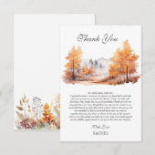 Carte De Remerciements Baby Shower Thème Forêt d'Automne (Devant / Derrière)