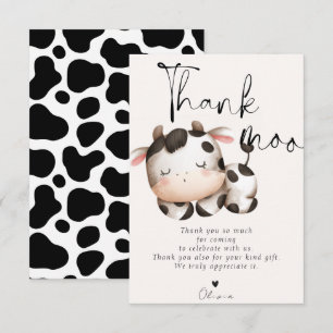 Carte De Remerciements Baby shower thème vache