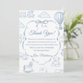 Carte de remerciements Baby shower Toile De Jouy B (Debout devant)