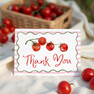 Carte De Remerciements Baby Shower Tomate Mignonne