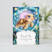 Carte De Remerciements Baby shower tortue (Debout devant)