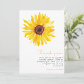 Carte de remerciements Baby shower tournesol (Debout devant)