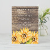 Carte De Remerciements Baby shower tournesol (Debout devant)