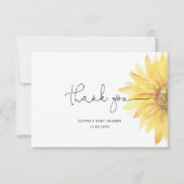 Carte de remerciements baby shower tournesol (Devant)