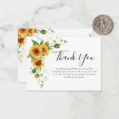 Carte de remerciements Baby shower tournesol (Devant/Arrière en situation)