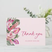 Carte De Remerciements Baby shower tropical (Debout devant)