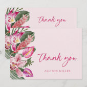 Carte De Remerciements Baby shower tropical (Devant / Derrière)