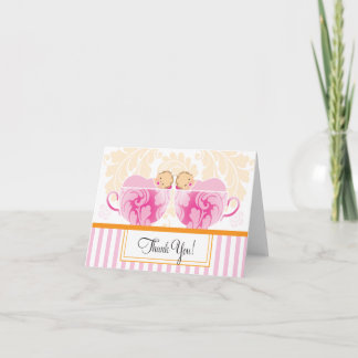 Carte de remerciements Baby shower Twin Girls