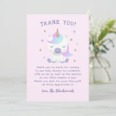 Carte De Remerciements Baby shower Unicorn (Debout devant)