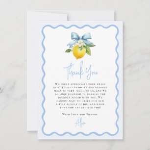 Carte De Remerciements Baby shower vague méditerranéen Coquette Lemon