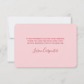 Carte de remerciements Baby shower Valentines (Dos)