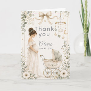 Carte De Remerciements Baby-Shower Vert Neutre
