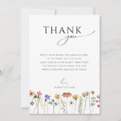 Carte De Remerciements Baby Shower Vertical Fleur Sauvage Colorée (Devant)