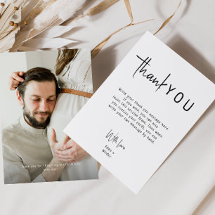 Carte De Remerciements Baby shower vertical neutre moderne simple photo