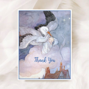 Carte De Remerciements Baby shower vintage de livraison spéciale
