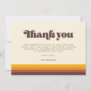 Carte De Remerciements Baby shower Vintage du milieu du siècle rétro des