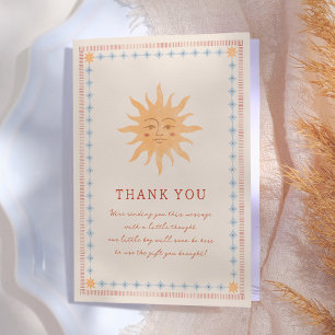 Carte De Remerciements Baby Shower Vintage Ensoleillé Bébé