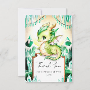 Carte De Remerciements Baby shower Whimsical Cute Dragon