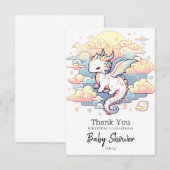 Carte De Remerciements Baby shower Whimsical Dragon (Devant / Derrière)