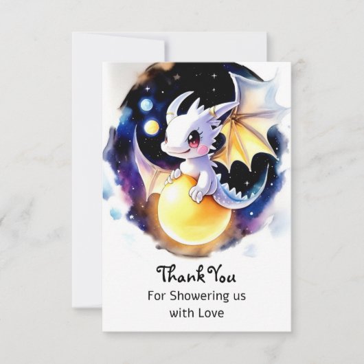 Carte De Remerciements Baby shower Whimsical Dragon (Devant)