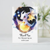 Carte De Remerciements Baby shower Whimsical Dragon (Debout devant)