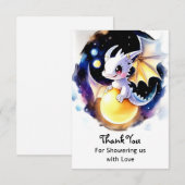 Carte De Remerciements Baby shower Whimsical Dragon (Devant / Derrière)