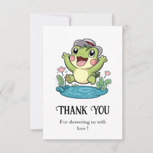 Carte De Remerciements Baby shower Whimsical Pastel Frog