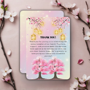 Carte De Remerciements Baby shower Whimsical Sakura Cherry Blossom Tree