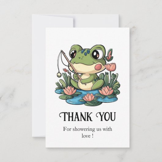 Carte De Remerciements Baby shower Whimsical Simple Frog (Devant)