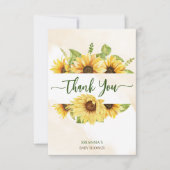 Carte De Remerciements Baby-tournesol en fleurs chaussure bébé (Devant)