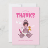 Carte De Remerciements Babysaurus T-rex Rose (Devant)