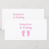 Carte De Remerciements Babysitter En Formation (Devant / Derrière)