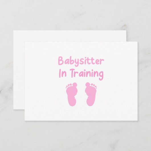 Carte De Remerciements Babysitter En Formation (Devant / Derrière)